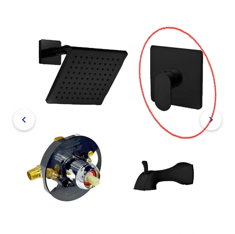Matte Black Shower and Tub Faucet Set with Rain Shower Head
