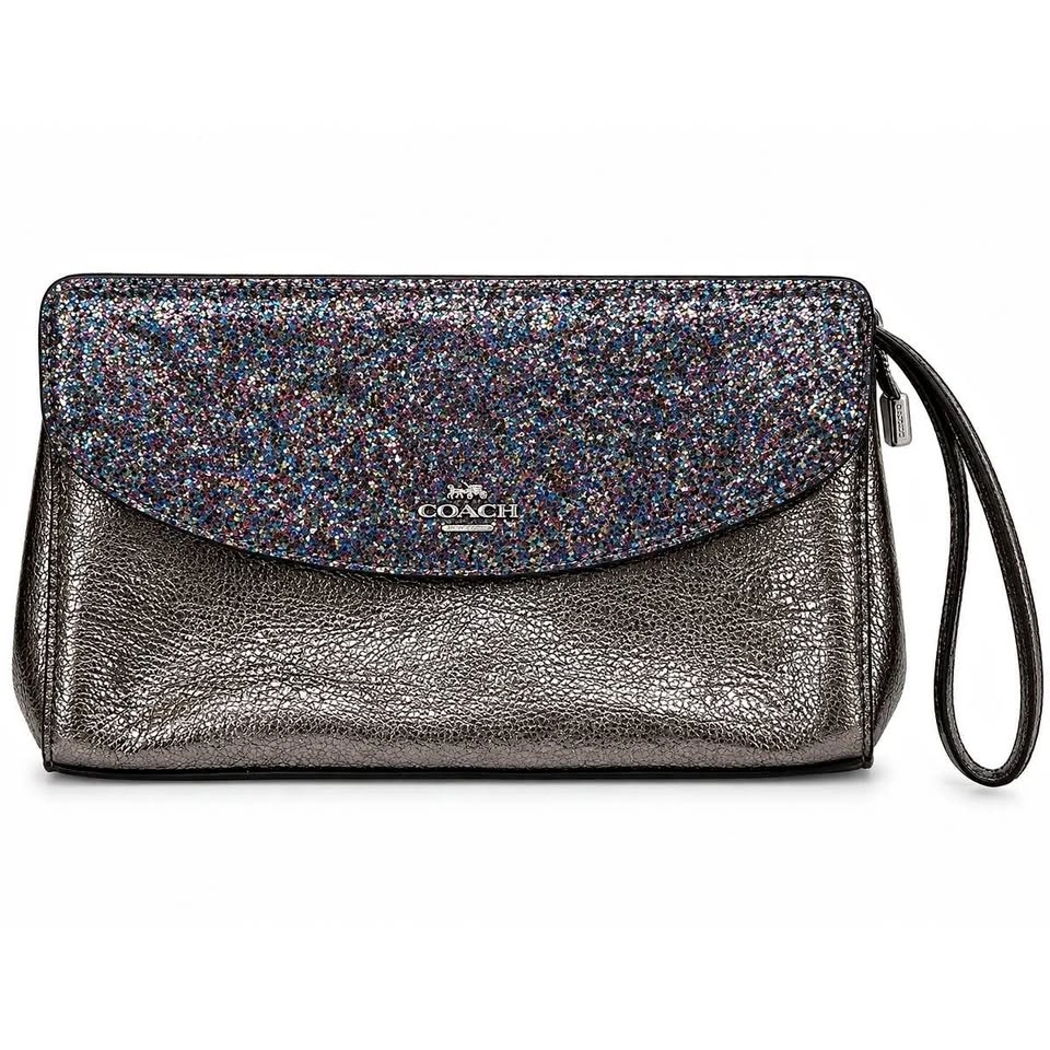 Coach Multicolour Glitter Envelope Wallet Clutch