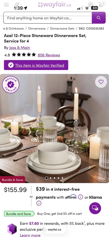 Joss & Main Azal 12-Piece Stoneware Dinnerware Set - photo 5