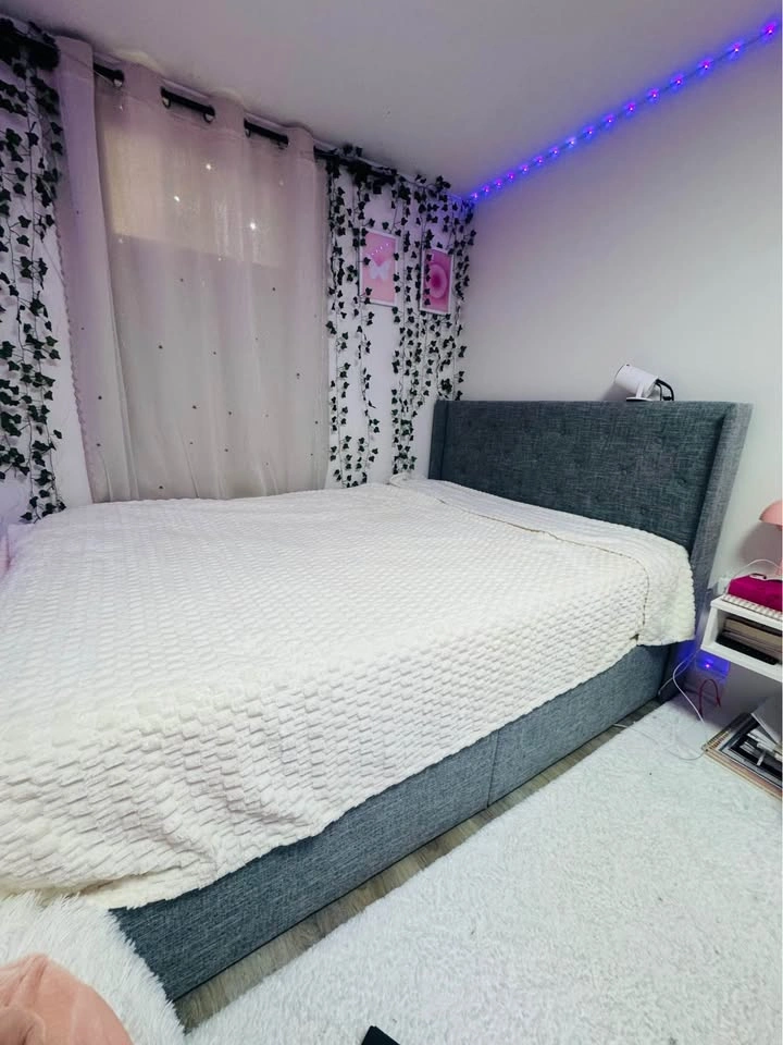 Grey Upholstered Ottoman Storage Bed Frame - photo 5