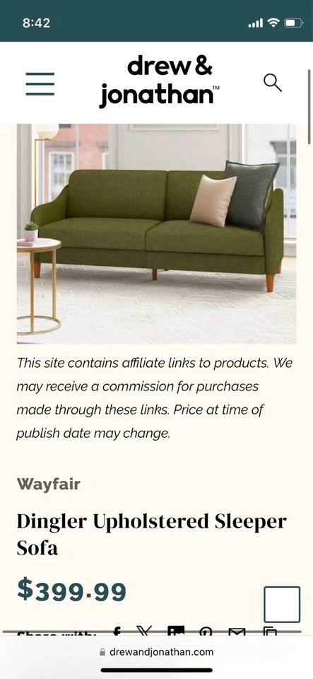 Dark Grey MCM Sleeper Sofa - photo 5