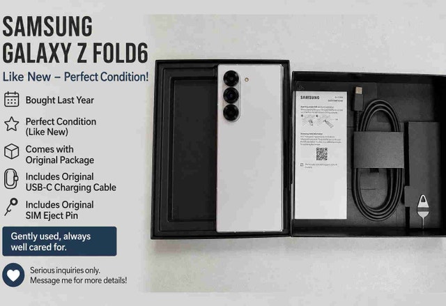 Samsung Galaxy Z Fold6 Excellent Condition