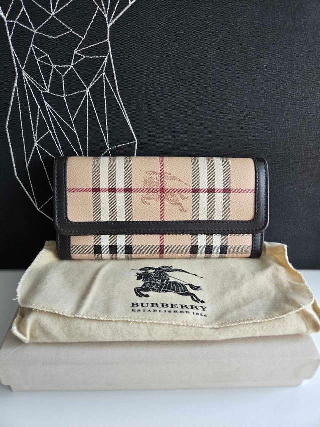 Burberry Haymarket check continental wallet
