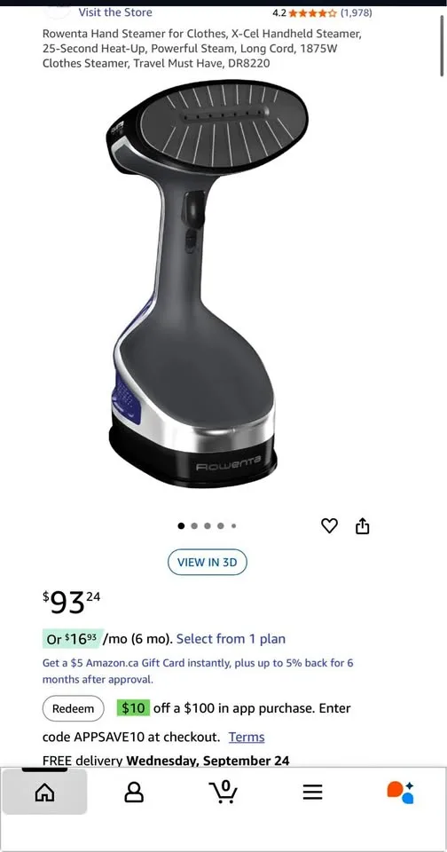 Rowenta Hand Steamer, X-Cel Handheld Steamer thumbnail