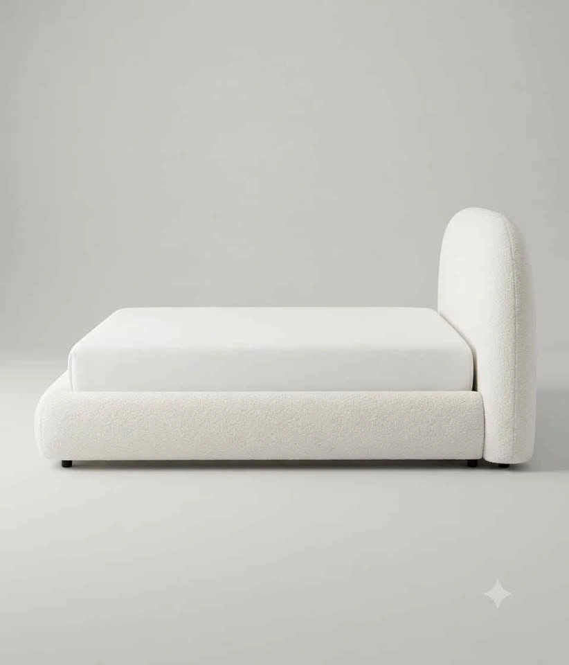 Modern Bouclé Upholstered Platform Bed - photo 2