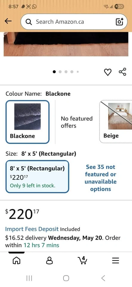 8x5 Faux Fur Area Rug - photo 2