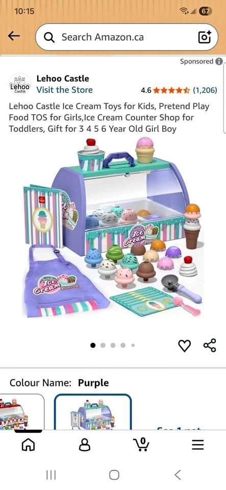 Brand New Ice Cream Toy set whole Set