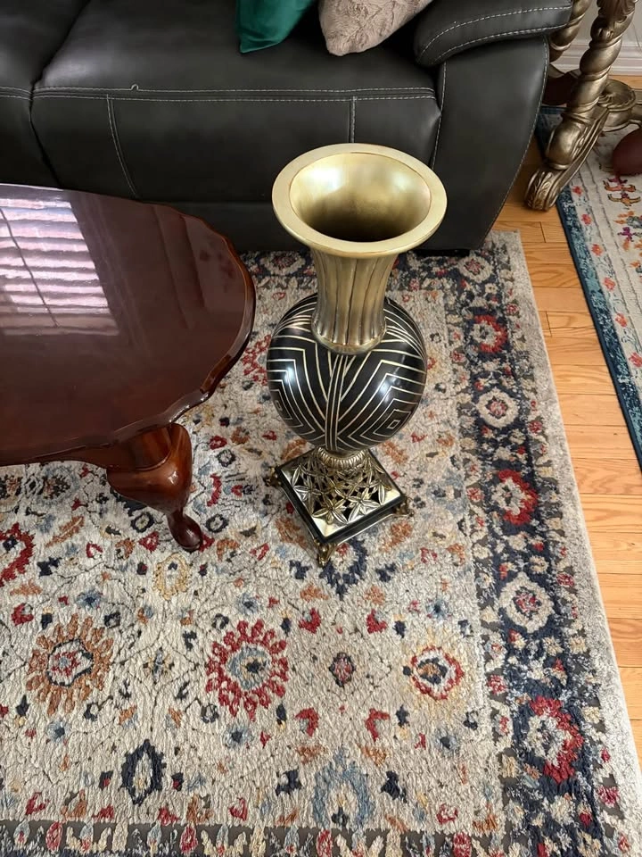 Art Deco Style Black and Gold Decorative Floor Vase 24 inches - photo 2