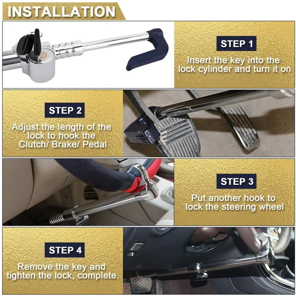 Universal Car Anti-Theft Steering Wheel Lock - photo 4