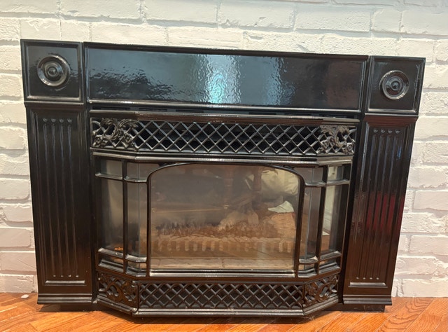 Vintage Black Gas Fireplace