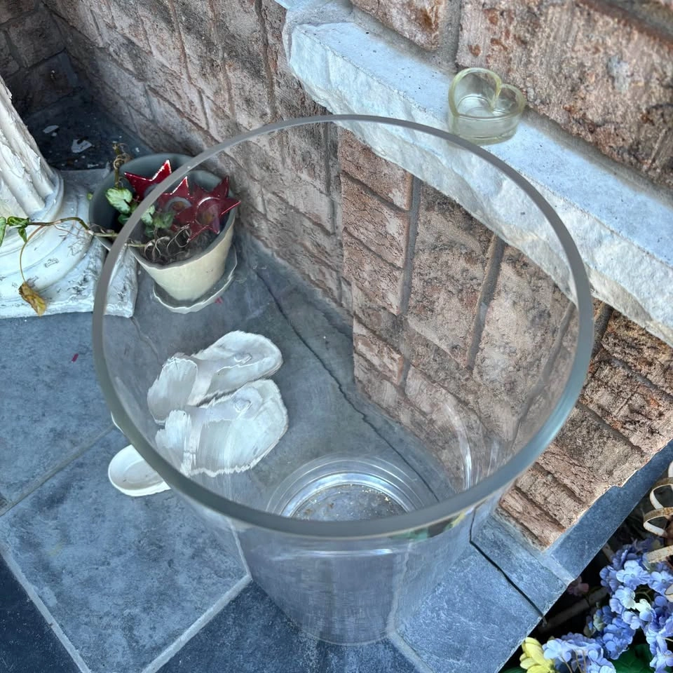 Large Clear Glass Cylinder Vase - photo 2