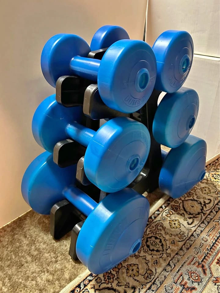 3 PAIRS Dumbbell Weights and Holder Warden & 16th Ave Markham