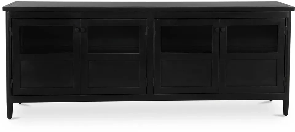 MOE'S HENRY BLACK METAL & GLASS SIDEBOARD / MEDIA CABINET - photo 5