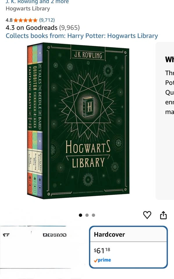 Hogwarts Library Hardcover 3 Book Box Set Harry Potter JK Rowlin - photo 3