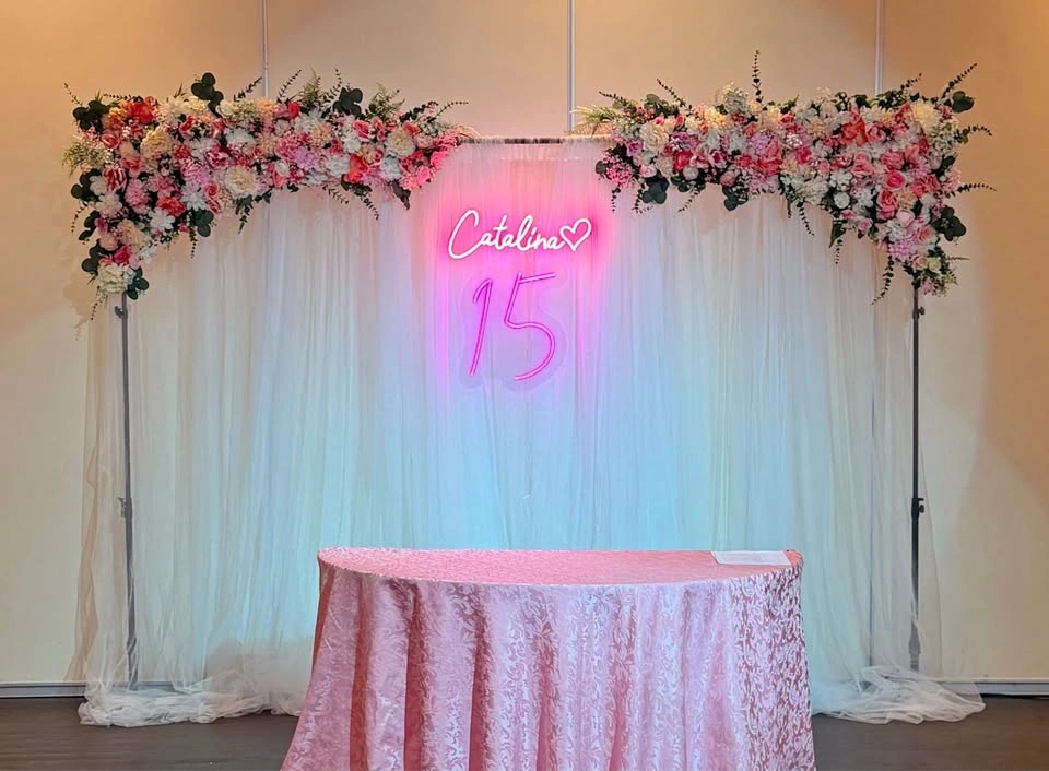 Handmade Floral Arch Swags (Set of 2) - Pink White Decor