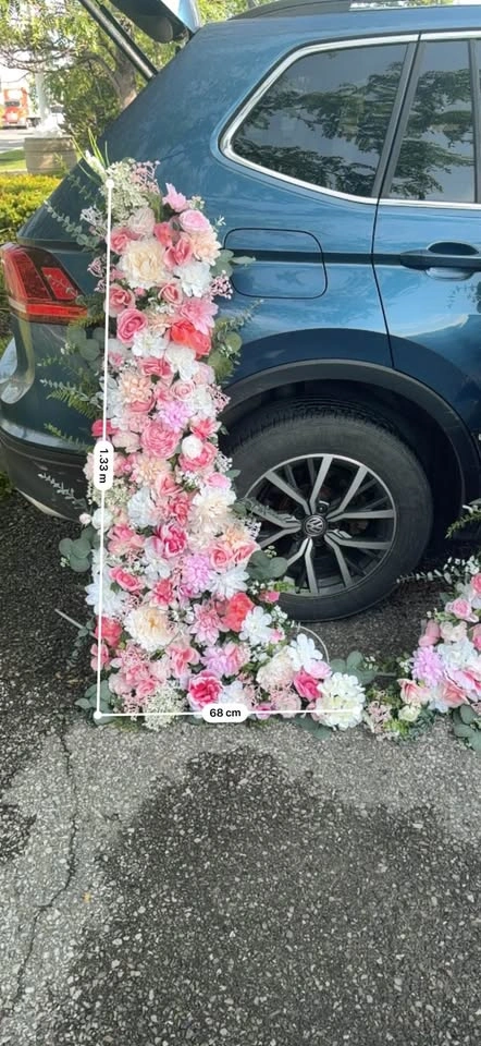 Handmade Floral Arch Swags (Set of 2) - Pink White Decor - photo 3