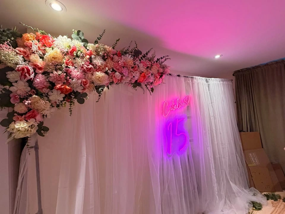 Handmade Floral Arch Swags (Set of 2) - Pink White Decor - photo 5
