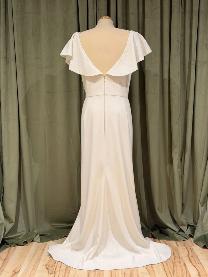 Jenny Yoo Ivory Wedding Dress Gown - Flutter Sleeve Size 22L - photo 2