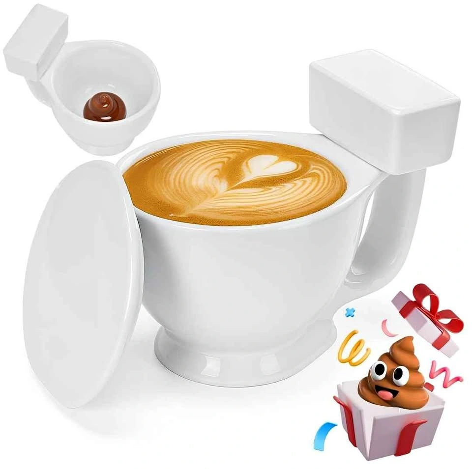 Brand New Novelty Toilet Coffee Mug with Poop Detail