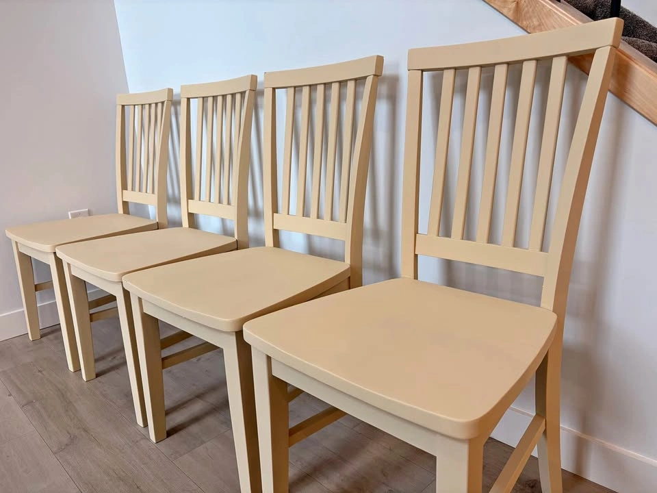 4 Beautiful Solid Wood Dining Chairs