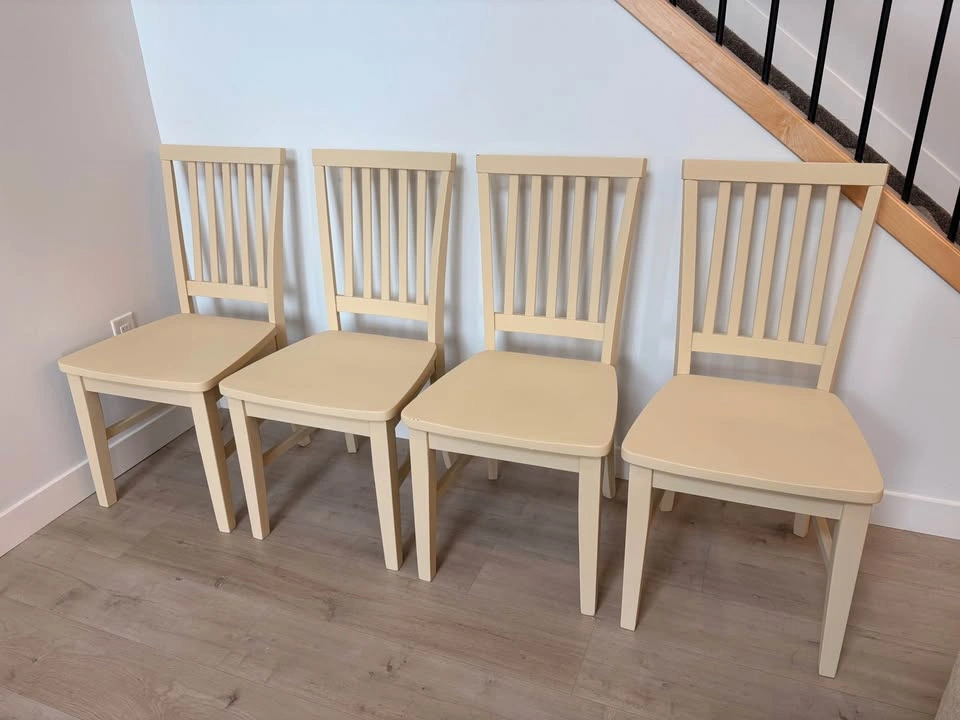 4 Beautiful Solid Wood Dining Chairs - photo 4