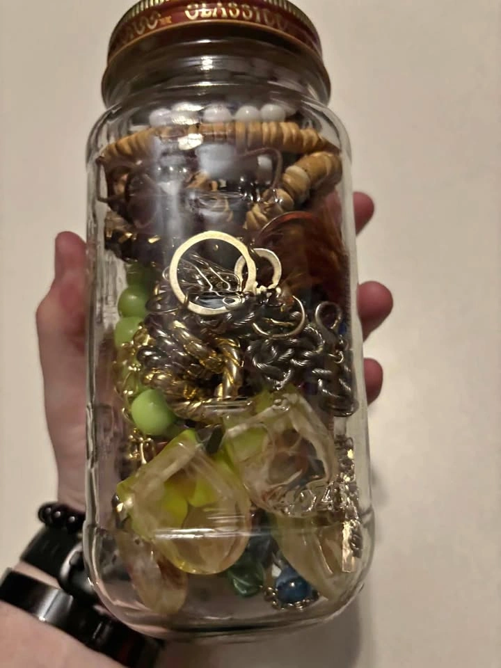 Assorted Costume Jewelry Jar