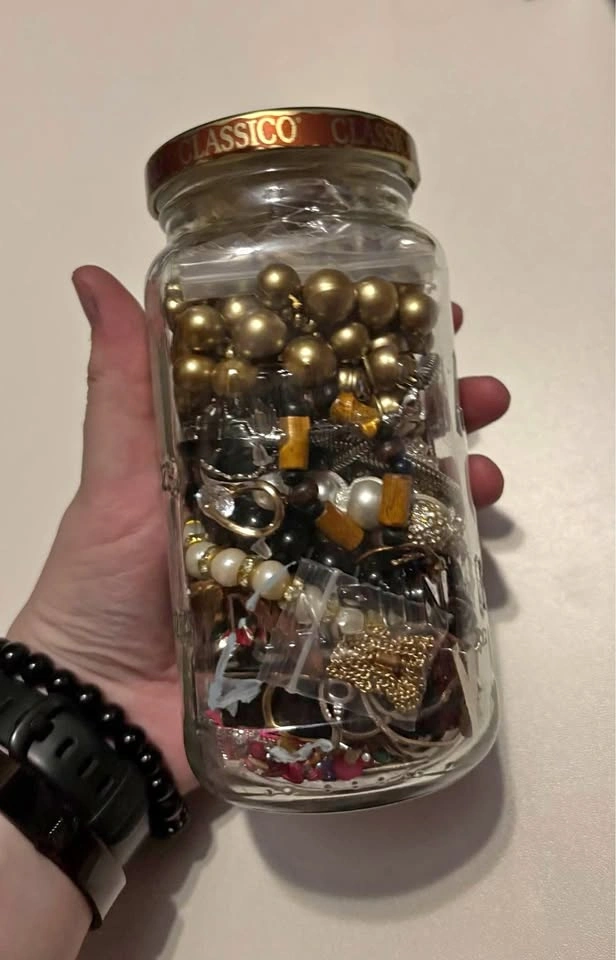 Assorted Costume Jewelry Jar