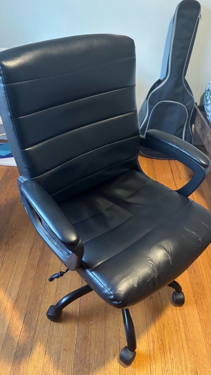 Black Faux Leather High-Back Office Chair