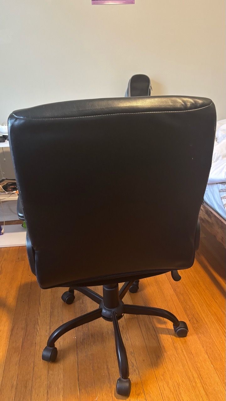 Black Faux Leather High-Back Office Chair - photo 3