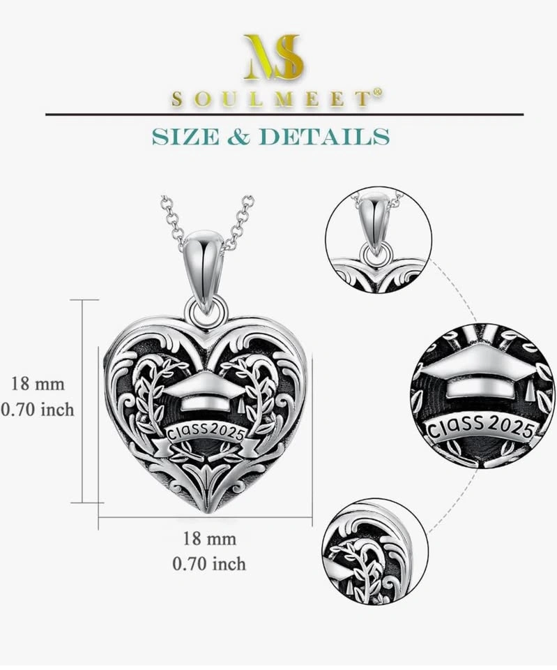 Locket Necklace - Holds 2 Pictures - Class of 2025 - photo 4