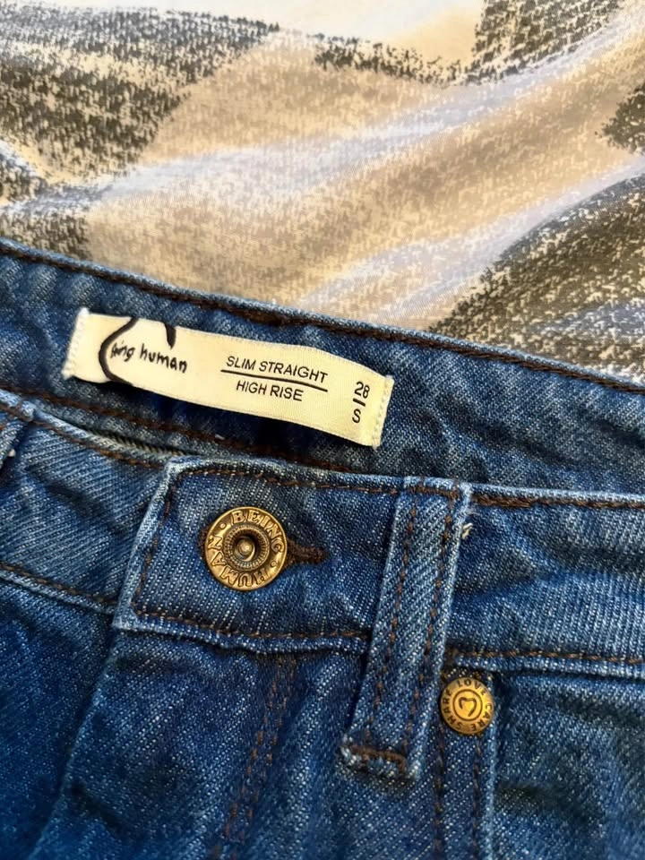 Blue High Rise Straight Fit Women’s Distressed Jeans - photo 3