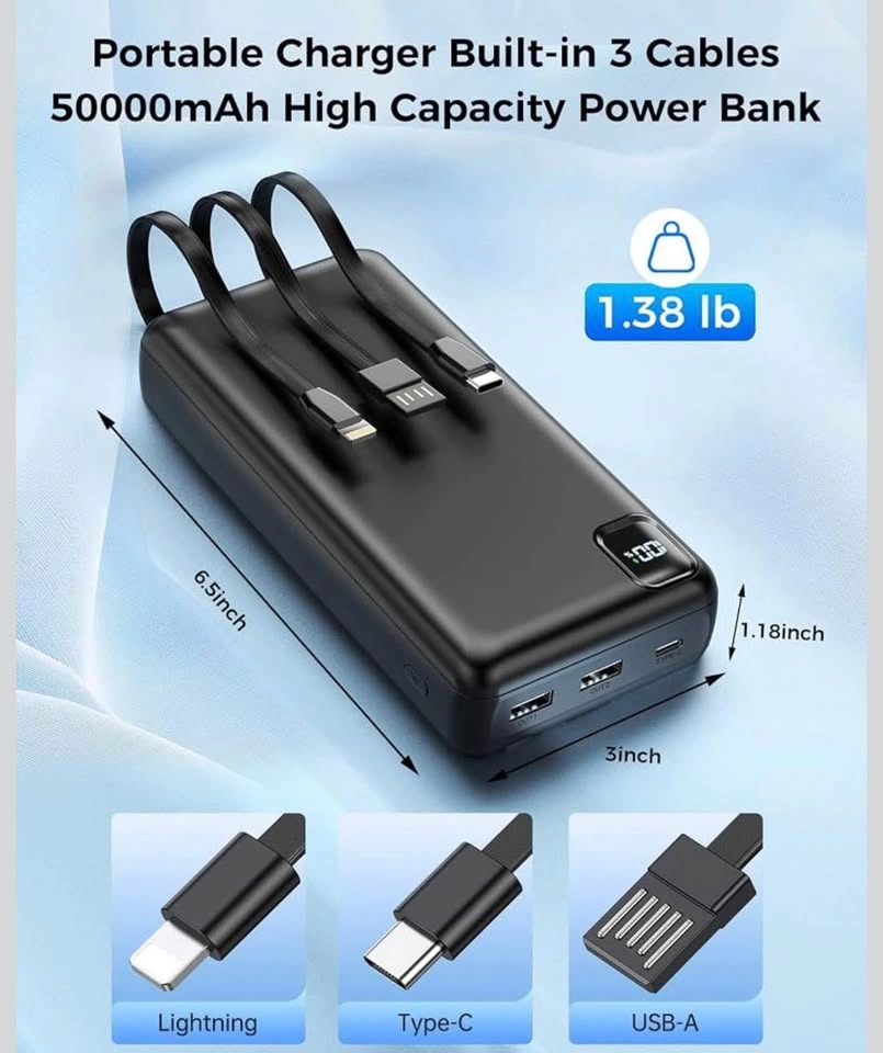 50,000mAh 22.5W Fast Charging Power Bank Portable Charger - photo 4