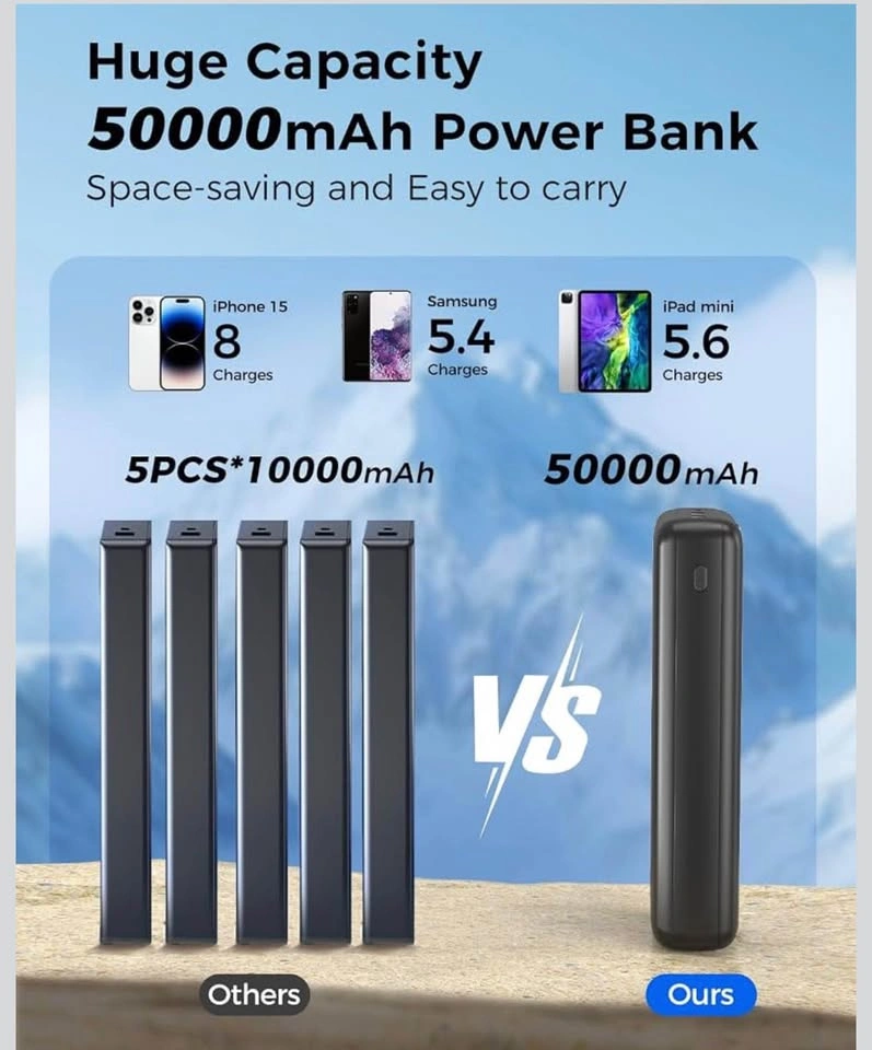 50,000mAh 22.5W Fast Charging Power Bank Portable Charger - photo 5