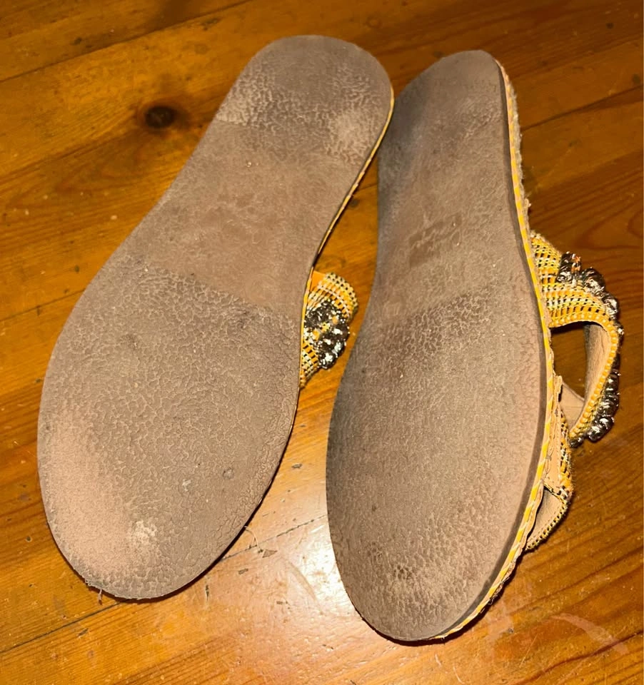 Crown Vintage Bejeweled Espadrilles Flats Slides Sandals - SZ 7 - photo 3