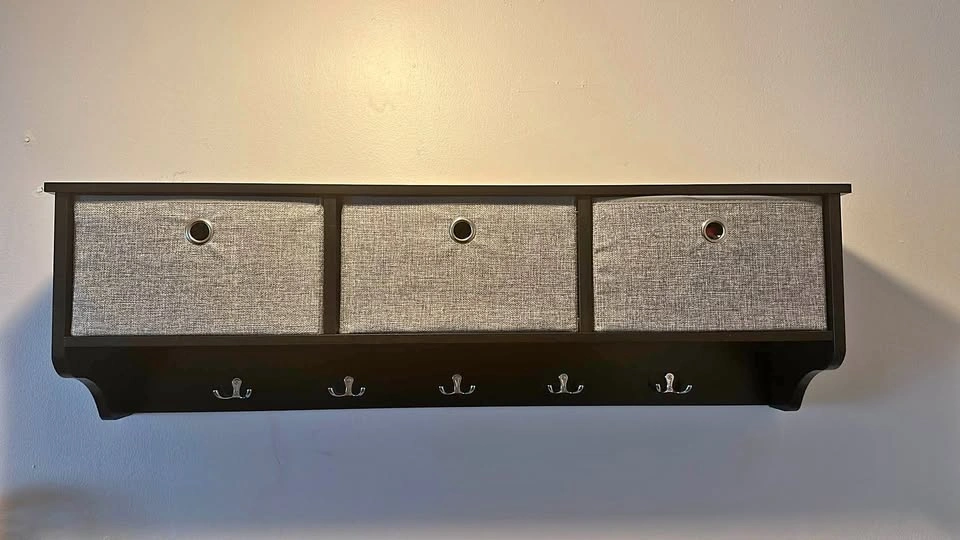SoBuy Wall Coat Rack with Storage Cabinet