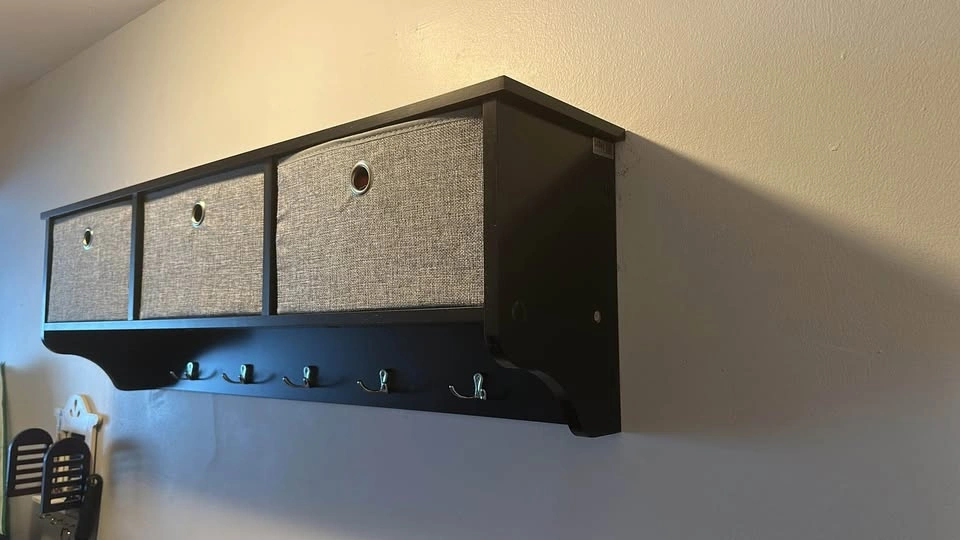 SoBuy Wall Coat Rack with Storage Cabinet - photo 2