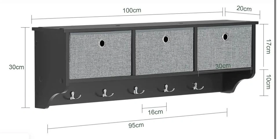 SoBuy Wall Coat Rack with Storage Cabinet - photo 3