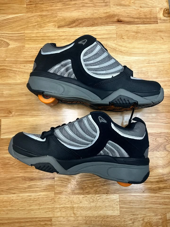 Y2K Heelys Roller Skate Shoes Mens 9, Black/Slate/Neon orange - photo 3