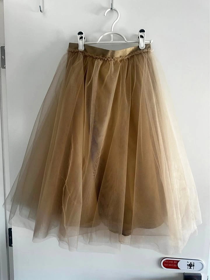 Champagne Tulle Maxi Skirt