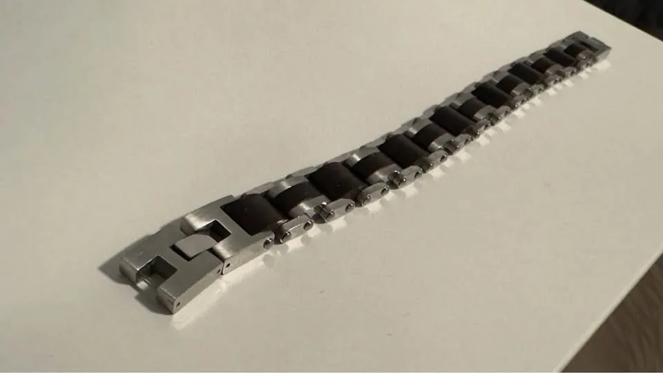 Men's Stainless Steel Carbon Fiber Link Bracelet image indicator(2)