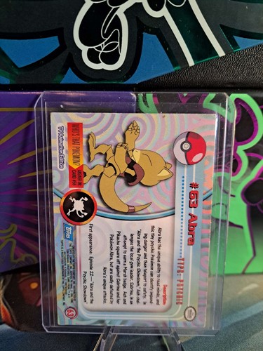 ABRA #63 - 2000 Topps Chrome Pokemon CARD - REGULAR HOLO - LP - photo 2