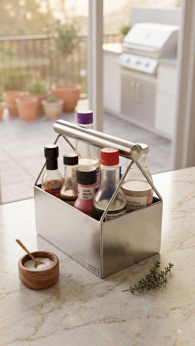 Stainless Steel Condiment Caddy