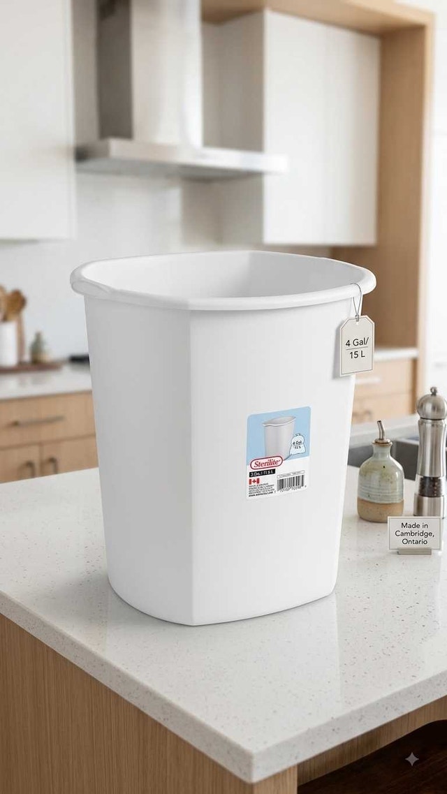 Sterilite White Plastic Wastebasket (11.4 L / 3 Gal) - photo 2