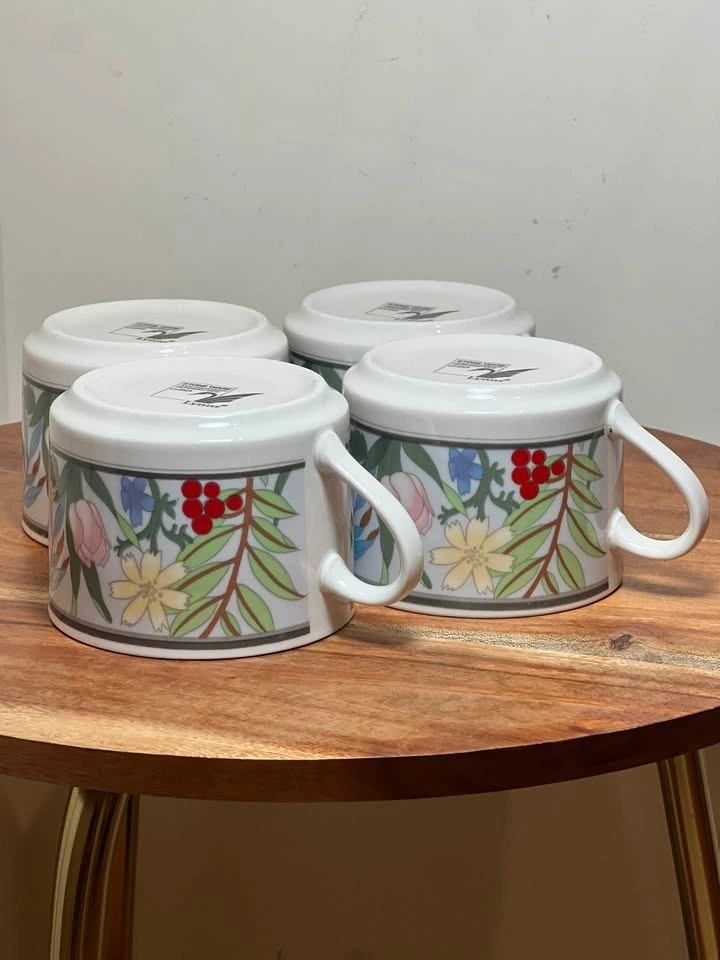 Vintage Lynns Stoneware Hilary Pattern Mug Set of 4 - photo 4