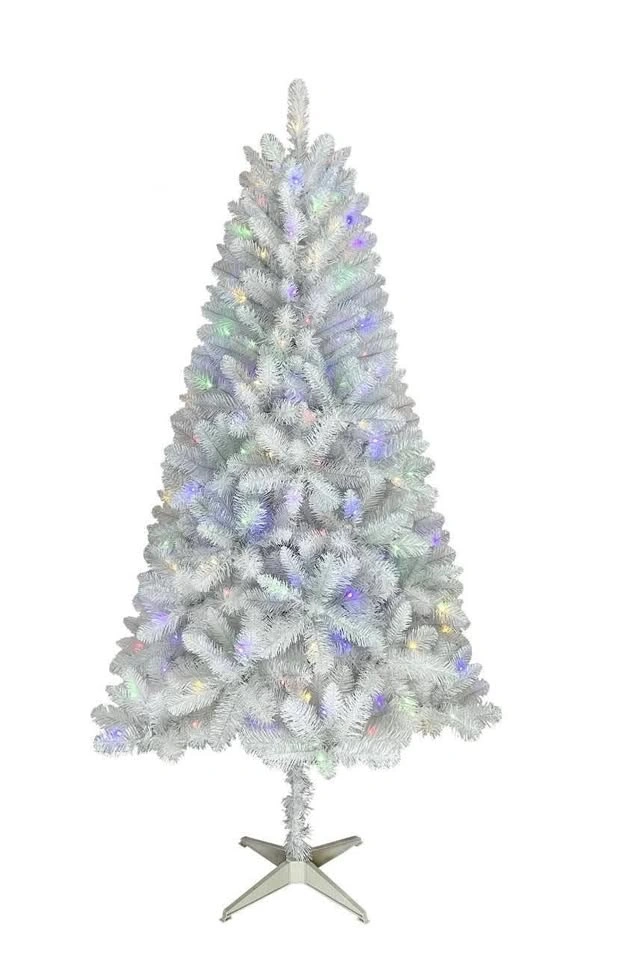 Pre-Lit Artificial Christmas Tree with Ornaments & Tree Skirt