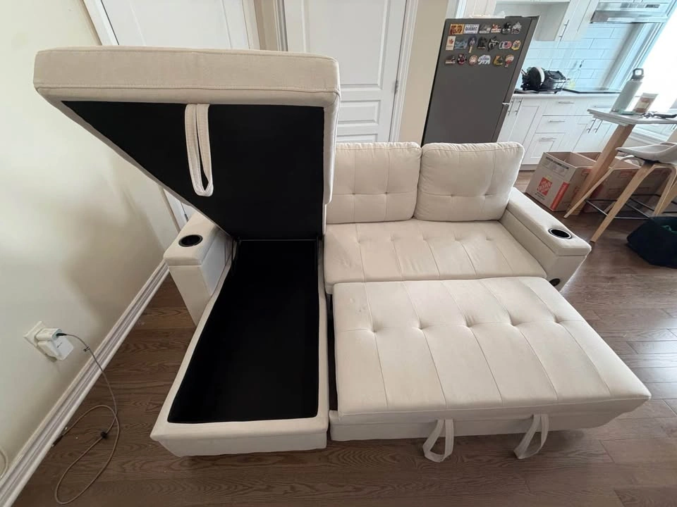 Sectional Sleeper Sofa with Storage, USB Charging & Cup Holders - photo 3