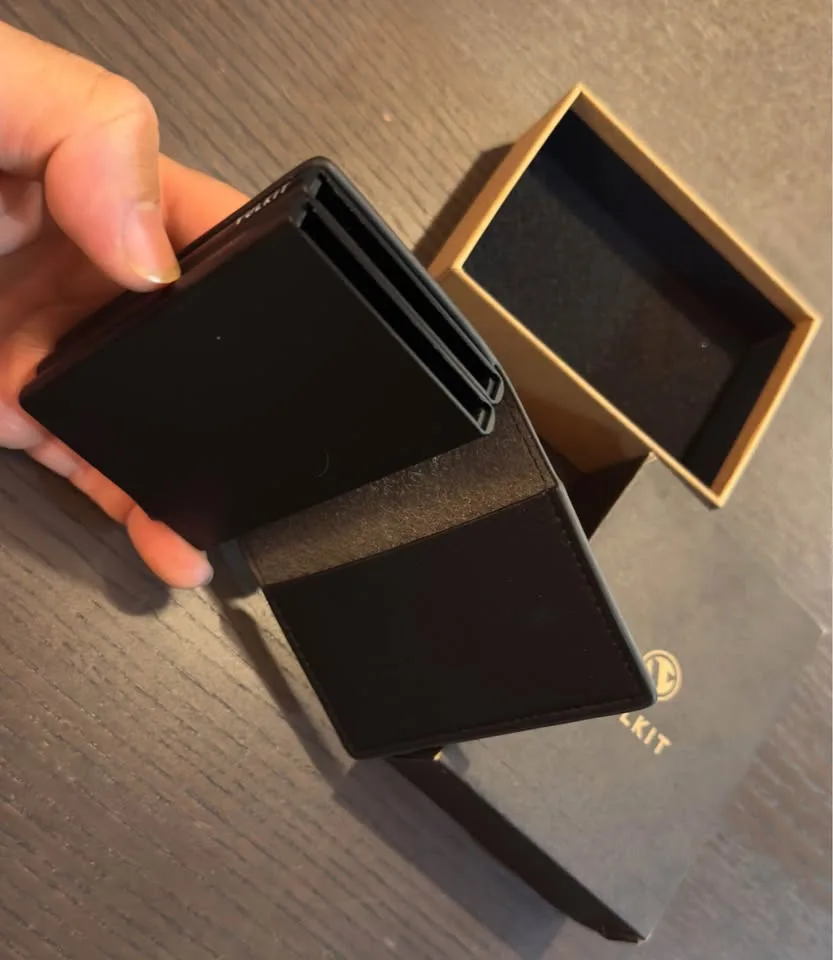 VULKIT Pop Up Wallet Leather Slim Credit Card Holder image indicator(7)