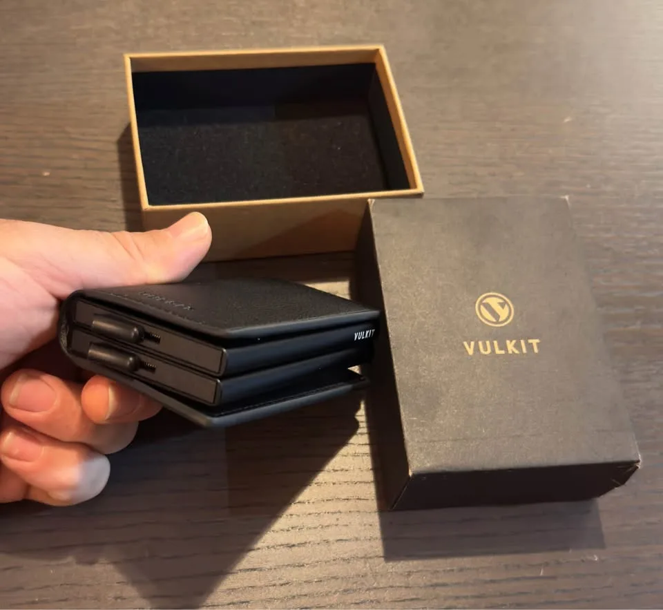 VULKIT Pop Up Wallet Leather Slim Credit Card Holder image indicator(8)