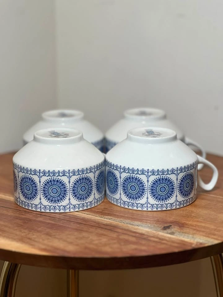 Set of 4 Pontesa "Chinamoda" Ironstone Blue Pattern Mugs - photo 3