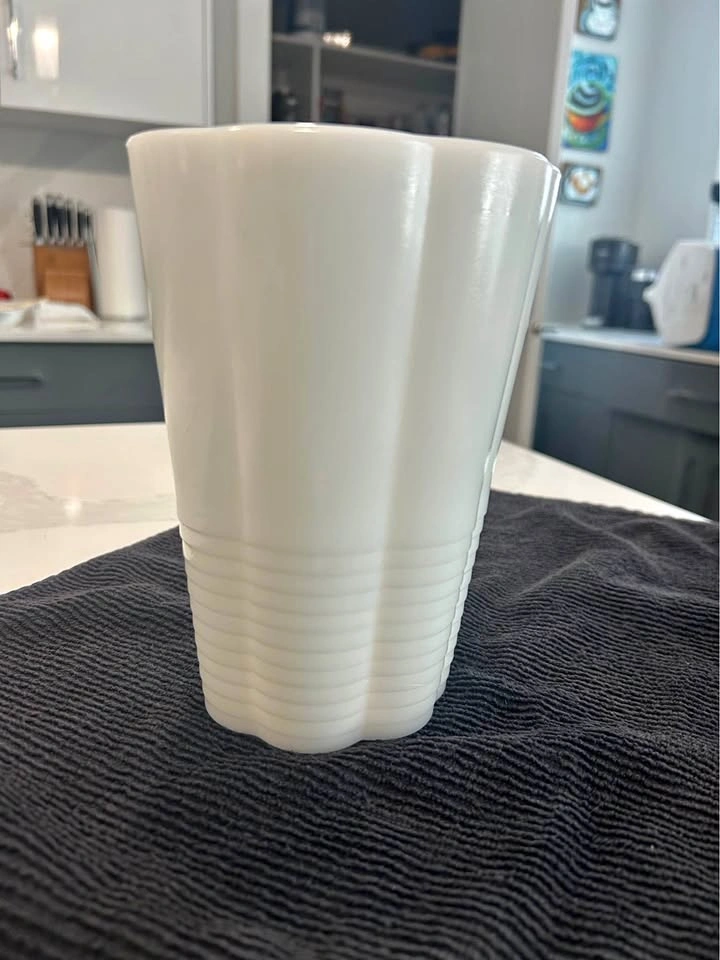 Vintage White Glass Vase